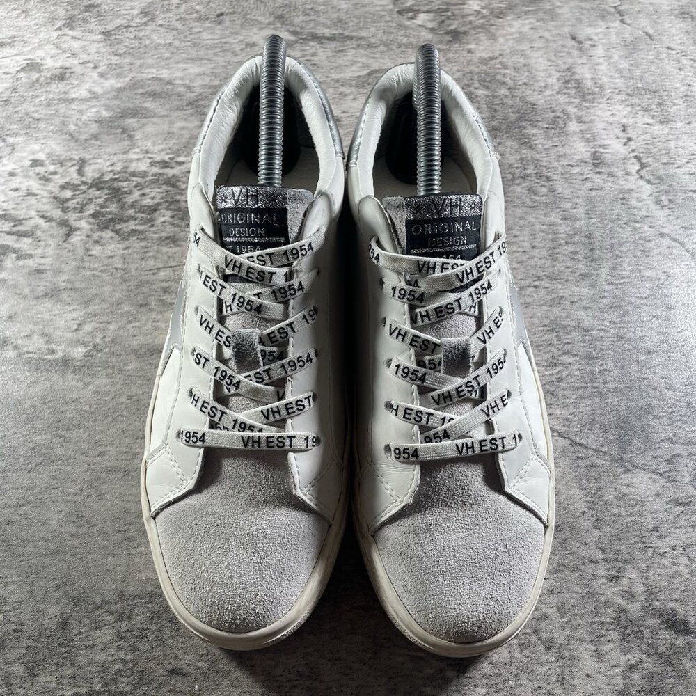 VINTAGE HAVANA Carla White Sneaker Silver Foil with Glitter Star Sz 7.5 - Picture 7 of 11